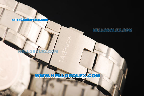 Tag Heuer Carrera Chronograph Miyota Quartz Movement Full Steel with White Dial and Stick Markers - Click Image to Close